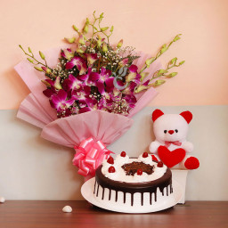Orchid & Cake With Teddy